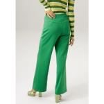 Reduzierte Smaragdgrüne Unifarbene Casual ANISTON Marlenehosen mit Reißverschluss aus Jersey für Damen Größe XL 