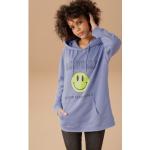 Reduzierte Neongrüne Casual ANISTON Emoji Smiley Nachhaltige Damensweatshirts mit Kapuze Übergrößen 