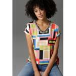 Neongrüne Casual ANISTON V-Ausschnitt T-Shirts aus Jersey für Damen Größe XL 