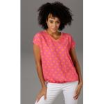 Pinke Casual ANISTON V-Ausschnitt T-Shirts für Damen Größe XL 