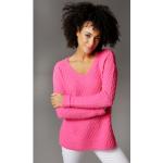 V-Ausschnitt-Pullover ANISTON CASUAL pink (magenta) Damen Pullover Feinstrickpullover