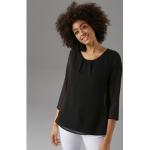 Schwarze ANISTON Transparente Blusen & durchsichtige Blusen durchsichtig aus Jersey für Damen Größe XL 