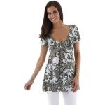 Reduzierte Grüne Casual Kurzärmelige ANISTON Rundhals-Ausschnitt Tunika-Blusen aus Jersey für Damen Größe XL für den für den Sommer 