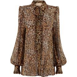 Aniye By, Leopardenmuster Bluse für Damen Brown, Damen, Größe: S