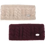 Bordeauxrote Strick-Stirnbänder aus Fleece für Damen für den für den Winter 