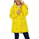 Gelbe Maritime Wasserdichte Friesennerze aus Fleece mit Kapuze für Damen Größe XL für den für den Winter 
