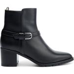 Schwarze Elegante HUGO BOSS BOSS Spitze Blockabsatz Ankle Boots & Klassische Stiefeletten aus Rindsleder für Damen Größe 41 