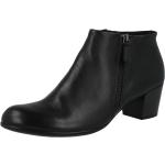 Schwarze Ecco Shape Runde Nachhaltige Blockabsatz Ankle Boots & Klassische Stiefeletten mit Reißverschluss aus Glattleder für Damen Größe 37 mit Absatzhöhe bis 3cm 
