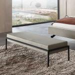 Graue Moderne Topdesign Rechteckige Bettbänke aus Metall Breite 100-150cm, Höhe 0-50cm, Tiefe 0-50cm 