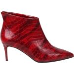 Reduzierte Rote ANNA F. High-Heel Stiefel aus Leder für Damen Größe 37 