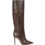 Reduzierte Graue Elegante ANNA F. Spitze High-Heel Stiefel aus Leder für Damen Größe 39 