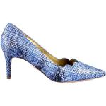 Hellblaue Animal-Print High Heels & Stiletto-Pumps aus Leder für Damen Größe 41 