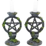 Anne Stokes - Gothic Kerzenständer - Wiccan Pentagram Candlesticks