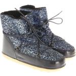 Anniel ancle boots Glitter Leather Details 36 black blue SANLM NEW