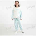 Reduzierte Grüne SheIn Kinderschlafanzüge & Kinderpyjamas aus Samt für Babys für den für den Winter 
