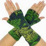 Grüne Nachhaltige Damenfäustlinge & Damenfausthandschuhe aus Wolle Handwäsche Einheitsgröße 