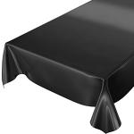 Schwarze Unifarbene Runde Gartentischdecken 140 cm aus Stoff schmutzabweisend 