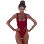 Bordeauxrote Leo-Look Sexy Push-Up Badeanzüge mit Reißverschluss mit Bügel für Damen Größe M Große Größen für den für den Sommer 