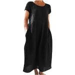 Schwarze Elegante Langärmelige Wickelkleider aus Chiffon für Damen Größe 3 XL zur Hochzeit für den für den Sommer 
