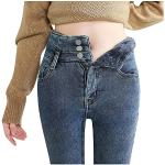 Blaue Vintage Atmungsaktive Ripped Jeans & Zerrissene Jeans aus Denim für Damen Größe XXL Große Größen für den für den Winter 