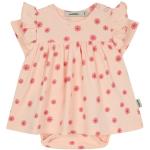 Reduzierte Pinke Blumenmuster Kurzärmelige Bio Kinderbodykleider mit Blumenmotiv aus Baumwolle maschinenwaschbar für Babys Größe 56 