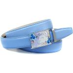 Reduzierte Hellblaue Anthoni Crown Ledergürtel aus Leder für Damen Länge 105 