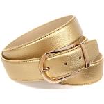 Reduzierte Goldene Anthoni Crown Ledergürtel aus Leder für Damen Größe XL Länge 100 