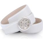 Reduzierte Weiße Anthoni Crown Ledergürtel aus Leder für Damen Länge 95 