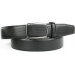 Schwarze Anthoni Crown stufenlos verstellbare Gürtel aus Leder für Herren Länge 105 
