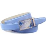 Hellblaue Gesteppte Anthoni Crown Ledergürtel aus Leder für Damen Länge 75 