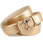 Goldene Unifarbene Anthoni Crown Ledergürtel aus Leder für Damen Länge 75 