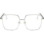 Reduzierte Rechteckige Brillenfassungen aus Metall für Damen 