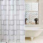 Reduzierte Weiße Quadratische Duschvorhänge aus Kunststoff 180x220 