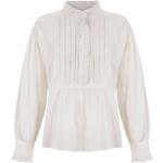 Weiße Elegante Antik Batik Festliche Blusen mit Knopf aus Baumwolle für Damen Größe L 