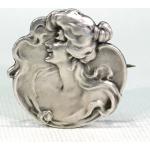 Silberne Antike Damenbroschen mit Granat 
