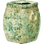 Bunte Shabby Chic 15 cm B&S Rechteckige Vasen & Blumenvasen 15 cm strukturiert aus Keramik 
