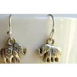 Silberne Antike Elefanten Ohrringe 