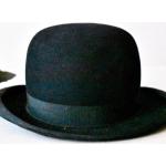 Schwarze Vintage Melonen-Hüte aus Leder für Herren 