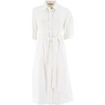 Reduzierte Weiße Elegante Kurzärmelige ANTONELLI Shirtkleider aus Baumwolle für Damen Größe M 