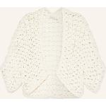 Weiße 3/4-ärmelige ANTONELLI Fledermaus-Pullover mit Pailletten aus Baumwollmischung für Damen Größe M 