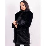 Reduzierte Schwarze Unifarbene Oversize Kapuzenmäntel aus Polyester für Damen Größe L für den Winter 