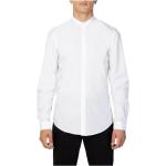Reduzierte Weiße Casual Langärmelige Antony Morato Stehkragen Herrenlangarmhemden mit Knopf Größe L für den für den Herbst 