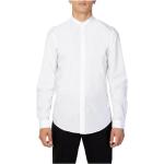 Reduzierte Weiße Casual Langärmelige Antony Morato Stehkragen Herrenlangarmhemden mit Knopf Größe XL für den für den Herbst 