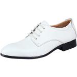 Weiße Business Derby Schuhe mit Schnürsenkel aus Rindsleder atmungsaktiv für Herren Größe 43 