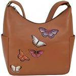 Anuschka Lederhandtaschen mit Schmetterlingsmotiv mit Reißverschluss aus Leder für Damen 
