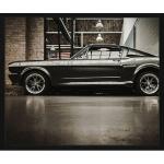 Schwarze Ford Mustang Digitaldrucke mit Automotiv aus Buche mit Rahmen 
