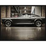 Schwarze Ford Mustang Kunstdrucke mit Automotiv aus Buche 