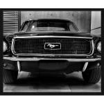 Schwarze Ford Mustang Digitaldrucke aus Buche mit Rahmen 