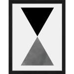 Schwarze Kubistische Digitaldrucke aus Buche mit Rahmen 33x43 