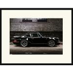 ANY IMAGE Digitaldruck »Porsche«, Rahmen: Buchenholz, Schwarz schwarz